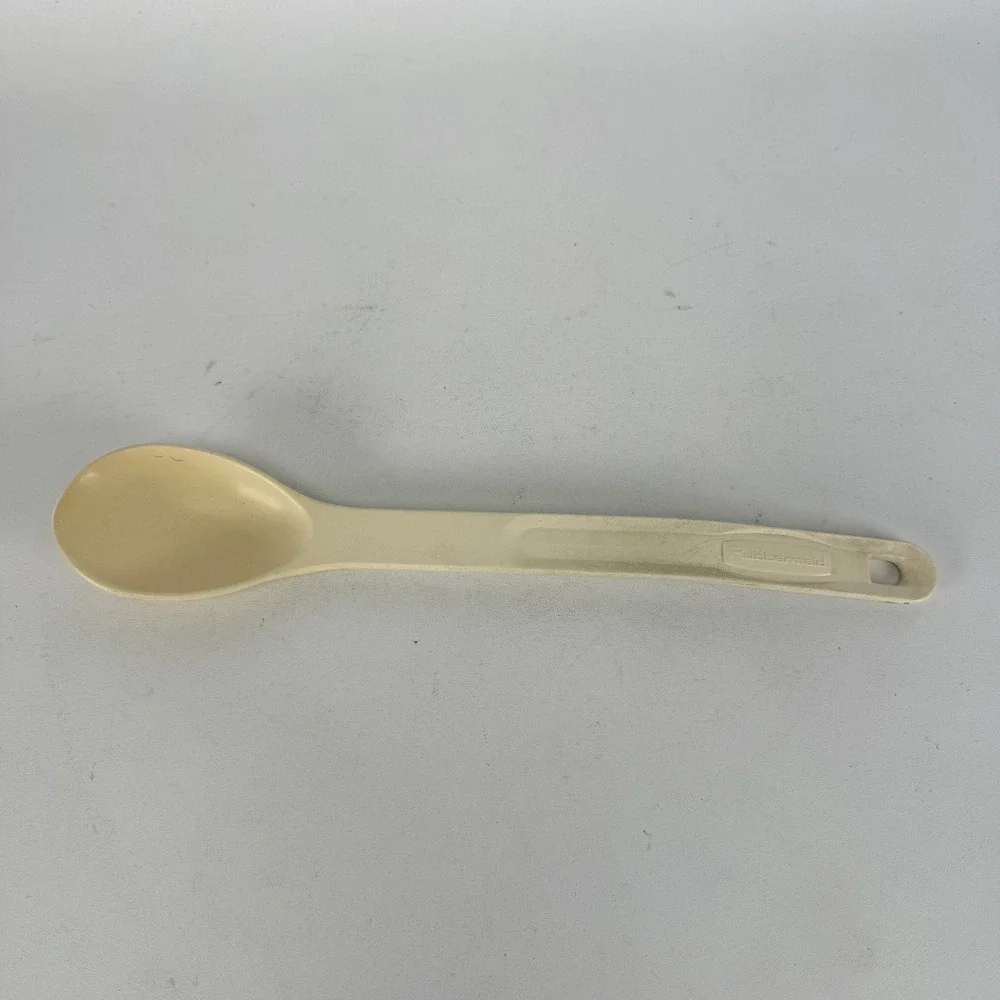 Vintage Rubbermaid 1973 Mixing Spoon Almond Plastic 12 Inch Kitchen Tool